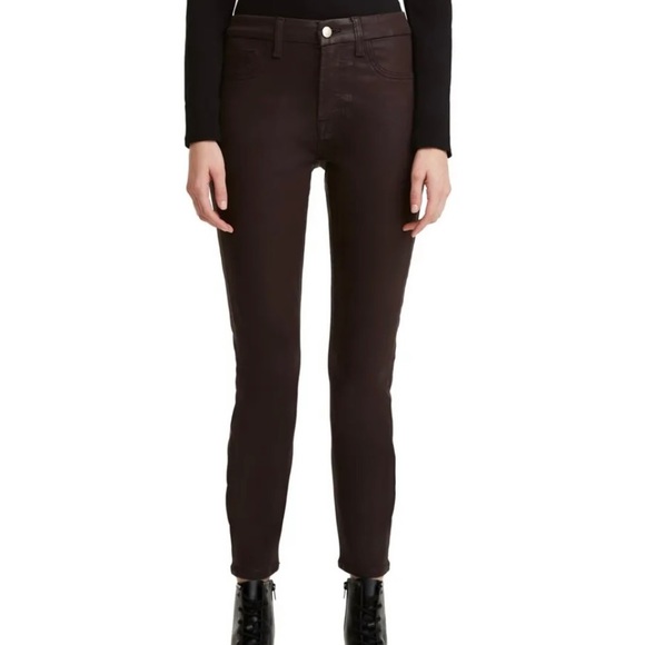 7 For All Mankind Jen7 Women's High Rise Skinny Fit Ankle Jeans faux leather - Picture 3 of 8